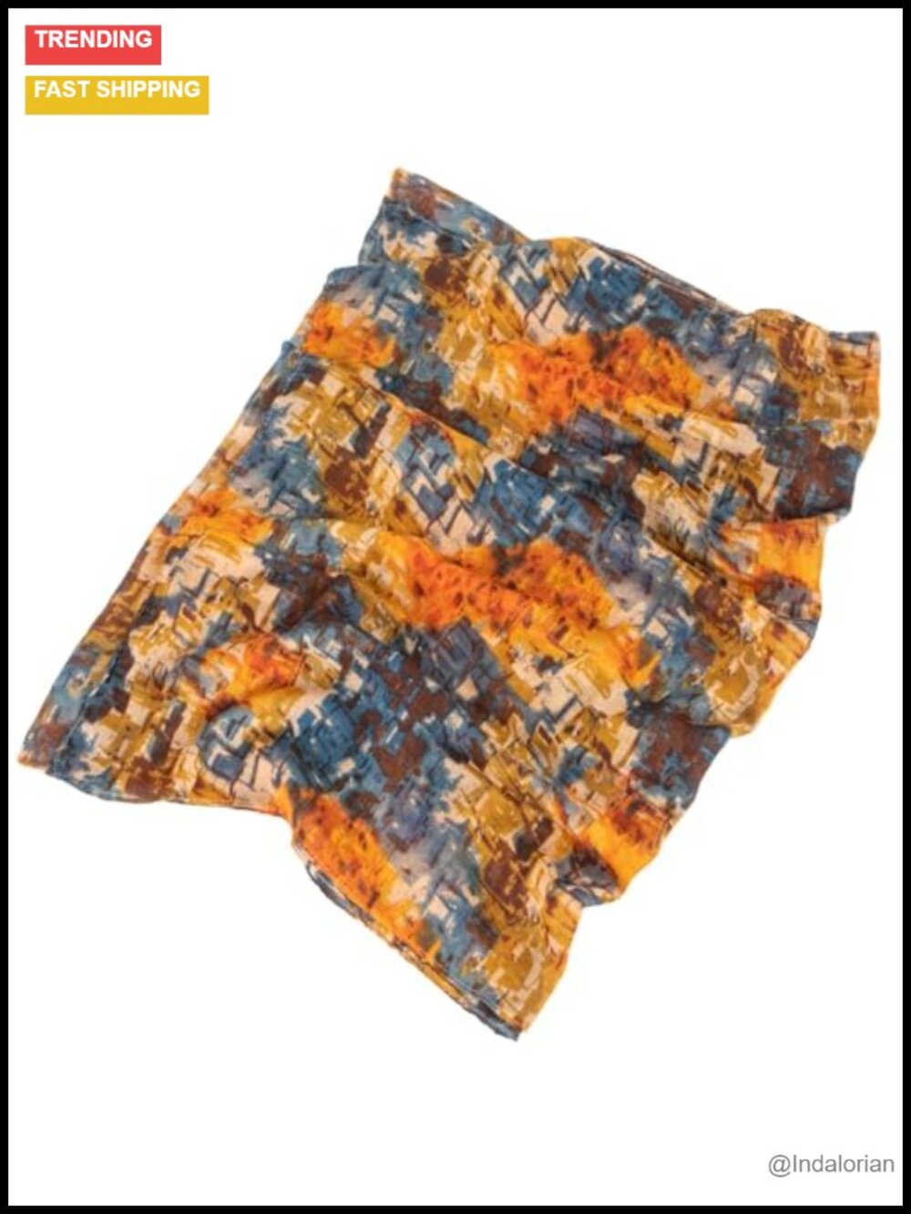 Lightweight Boho Floral Scarf Shawl Wrap for Spring Summer - Picture 6 of 6